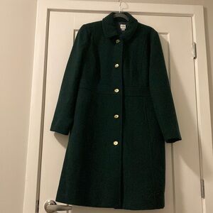 J. Crew Forest Green Wool Coat size 18